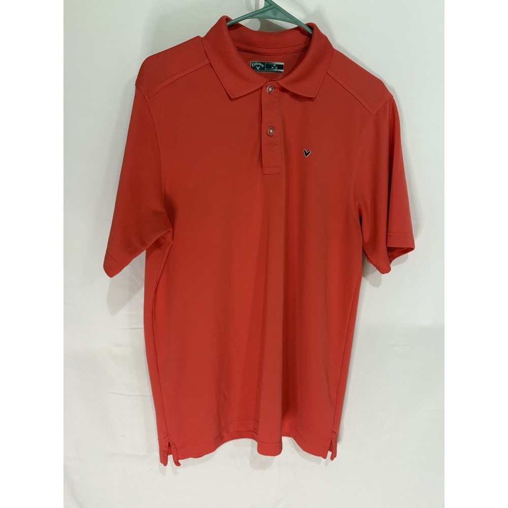 Callaway Golf Polo Shirt Mens Medium Coral Short Sleeve Regular Fit 02-01